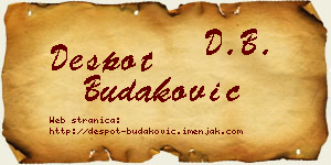 Despot Budaković vizit kartica